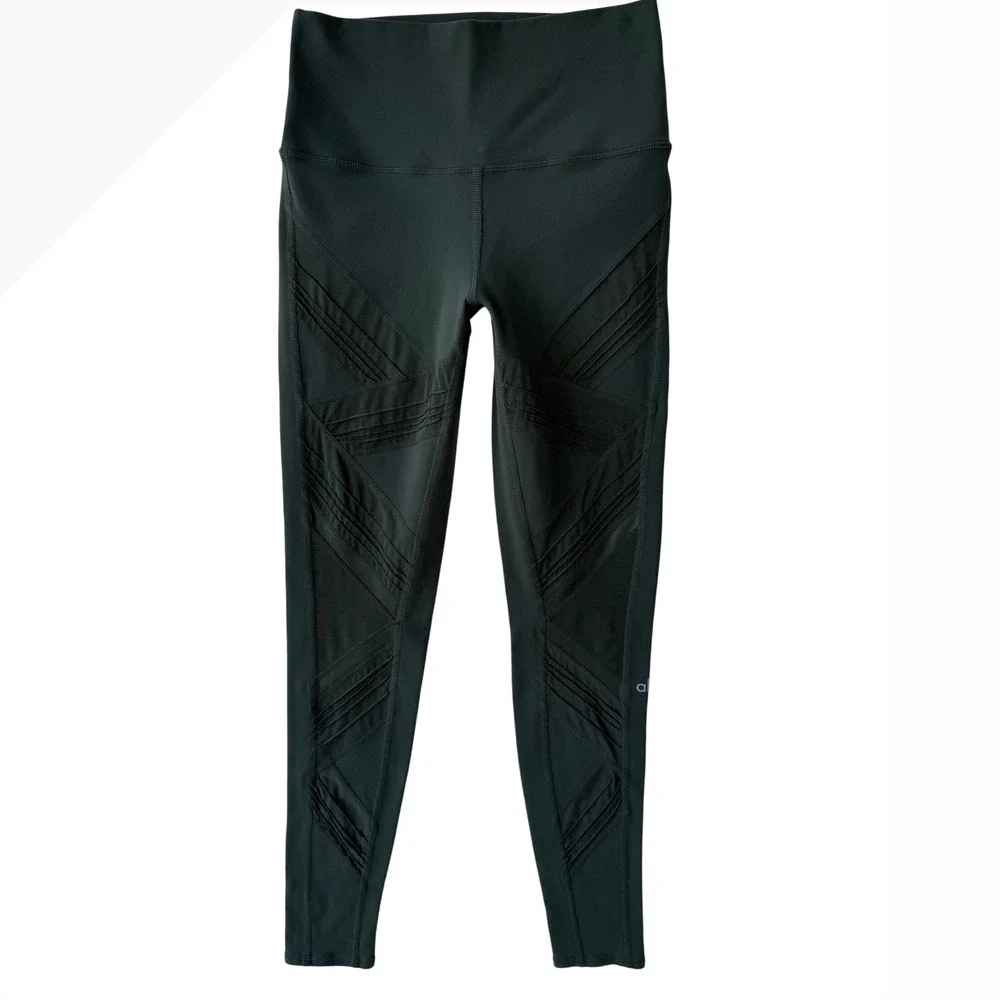 ALO Yoga High-Waist Moto Leggings Olive Green Women's Size Medium